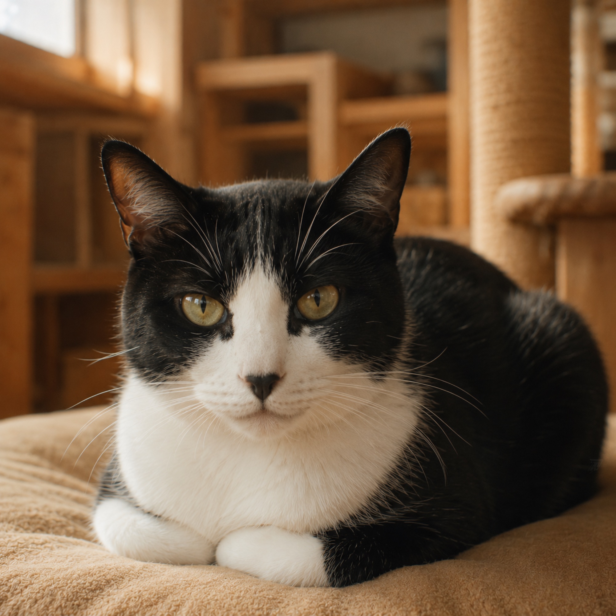 白黒ハチワレの猫 たま